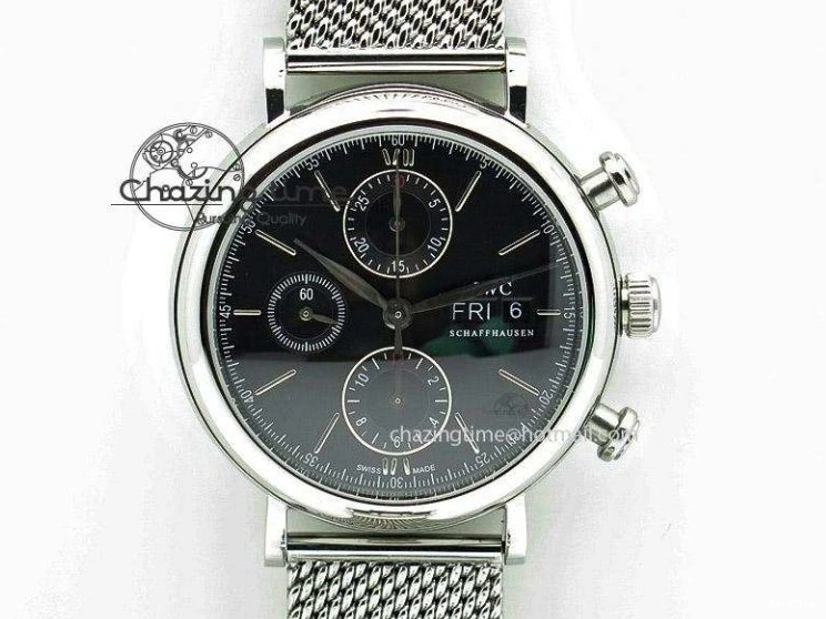 MIROTIME 0516 Portofino Chrono RG Black Dial on Black Leather Strap A HighPerformance 7389